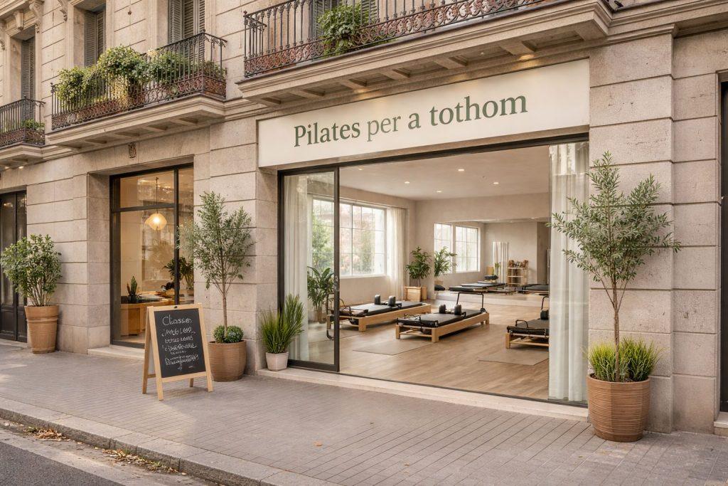 Exterior de l'estudi de Pilates per a tothom.